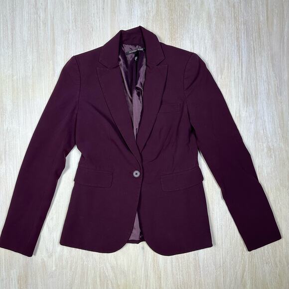 Victoria's Secret Burgundy One Button Trendy Chic Office Wear Career Jacket 0 - Picture 1 of 13